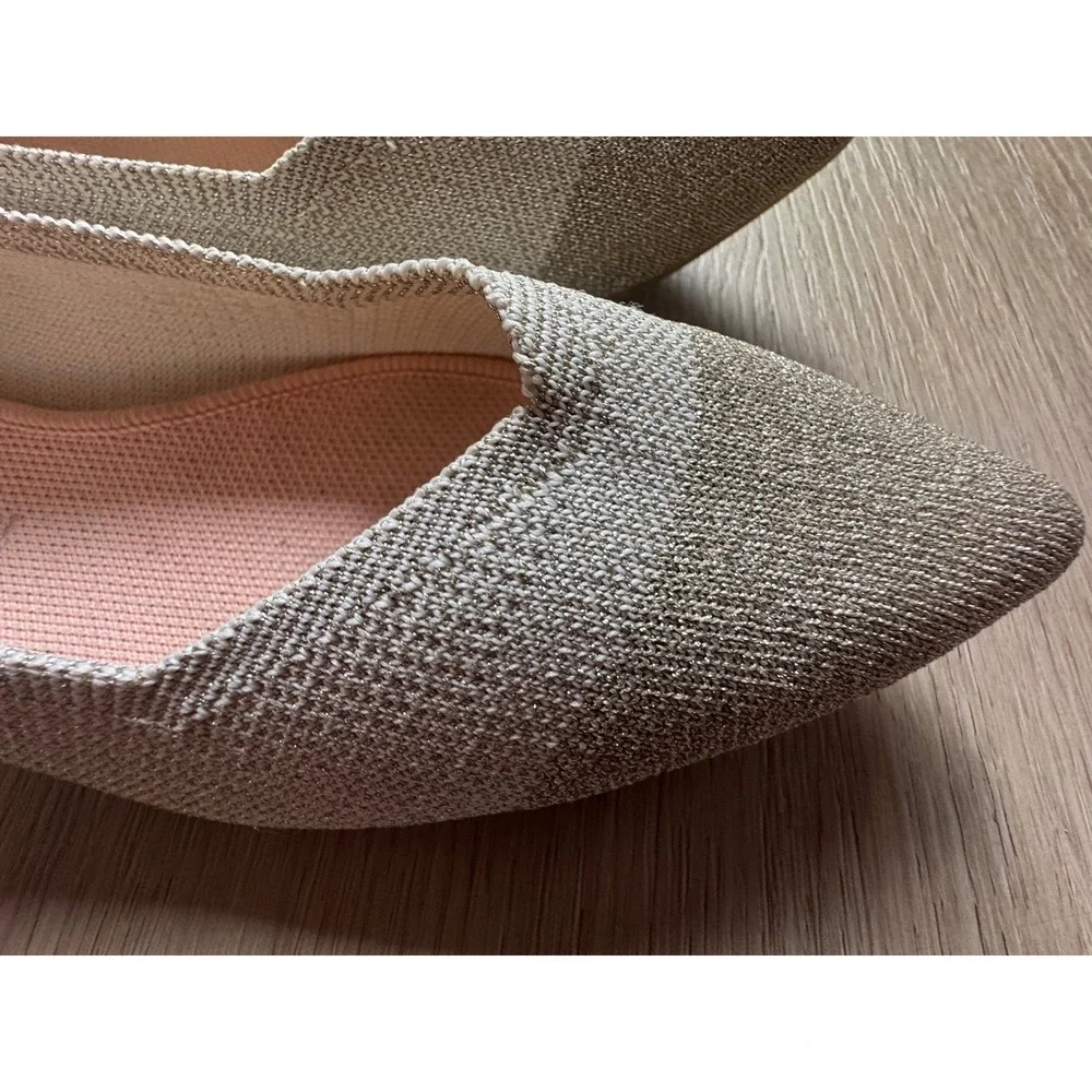 Rothys The‎ Point Diamond Metallic Sparkle Pointed Toe Flats Shoes Womens 10.5